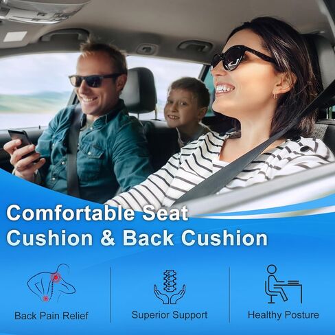 Car Seat Cushion Pad with 1.2inch Comfort Seat Protector for Car Driver Seat Office Chair Home Use Memory Foam Seat Cushion with Non Slip Bottom in Saudi Arabia