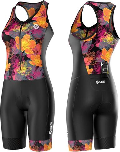 SLS3 Triathlon Suits Women - Olcyfeless Trisuit Women - Fxium FX Fabric ، Tri Suit Womens Triathlon Suit ، No Shelf Bra (Black/Sangria Camo ، X -Large) in Kuwait