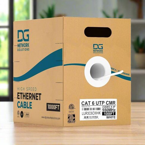 DG CAT6 RISER (CMR) ، 1000 قدم ، غير محمية ، 24AWG ، مع spline (+) ، النحاس العاري الصلب ، 600 ميجا هرتز ، ETL المدرجة ، الاستخدام الداخلي/المنزلي/التجاري ، كابل الإيثرنت الأكبر ، البرتقالي in Kuwait
