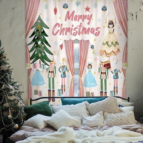 3 Pcs Christmas Kitchen Curtains Window Curtains and Valance Set Xmas Christmas Curtains Swag for Kitchen Bedroom Living Room Decor, 60 x 36 Valance, 36 x 30 Tier(Gnome, Green) in Saudi Arabia