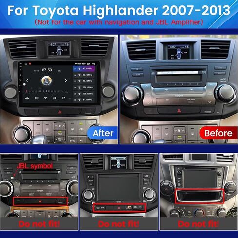 Radio for Toyota Highlander: 8 Core 4+64GB Stereo لـ Toyota Highlander 2009-2014 Radio Upgrade Dash Kit GPS MAVIMAGINE in Kuwait