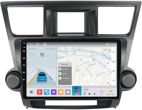 Radio for Toyota Highlander : 8 Core 4+64GB Stereo for Toyota Highlander 2009-2014 Radio Upgrade Dash Kit Car GPS Navigation,10.1" IPS Touch Screen Head Unit with Car-Play & Android Auto/SWC in Saudi Arabia