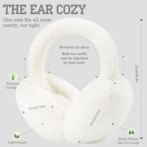 Women Winter Ear Muffs Warm faux fur Earmuffs Foldable Ear Warmer Ladies Ear Covers 1/2Pack in Kuwait
