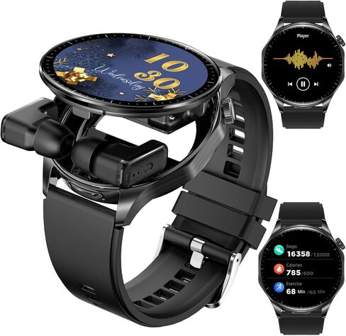 ساعة ذكية مع سماعات الأذن ، 2 في 1 ساعة ذكية من TWS ، 1.43 "AMOLED شاشة AMOLED ملونة لنظام Android iOS ، تعقب اللياقة البدنية للماء للوقت الطويل (الوردي) in Kuwait