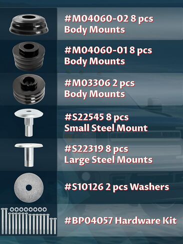 KF04060BK Body Mount Bushing kits Compatible with 2008-2016 F250 F350 Super Duty 2WD 4WD,Polyurethane Cab & Body Mount Steel Sleeves & Hardware, Red in Saudi Arabia