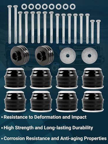 KF04060BK Body Mount Bushing kits Compatible with 2008-2016 F250 F350 Super Duty 2WD 4WD,Polyurethane Cab & Body Mount Steel Sleeves & Hardware, Red in Saudi Arabia