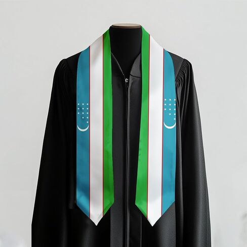 Ethiopia Flag International Graduate Satin Stole Scarf with National Flag Design, 72" Graduation Sash in Saudi Arabia