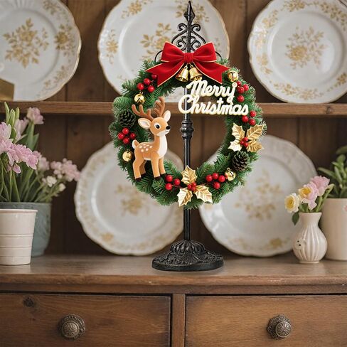 Display Stand for Wreath Handbag Purse Adjustable Height Standing Metal Wreath Hanger Holder on Tabletop or Floor(Vintage Gold) in Saudi Arabia