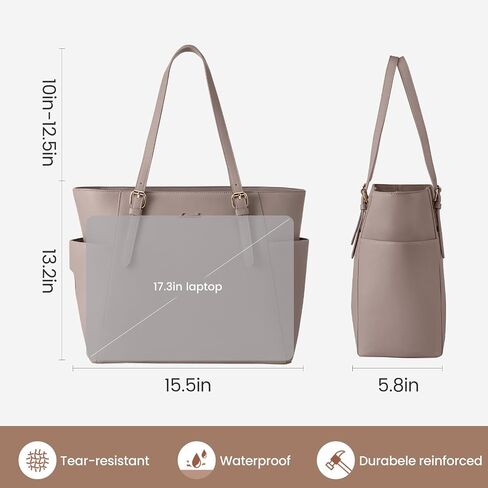 LoveVook Laptop Bag Bag للنساء مع حامل كوب كبير ، حقيبة حمل من الجلد للنساء ، 15.6 بوصة حقيبة كمبيوتر محترفة للمدرس ، هدية سفر للمكتب in Saudi Arabia