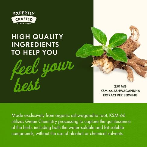 Swanson Ultimate Ashwagandha KSM-66 - Herbal Supplement Supporting Healthy Stress Levels & Relaxation - Natural Formula to Promote a Calm & Relaxed Mindset - (60 Veggie Capsules, 250mg Each) (2 Pack) in Saudi Arabia