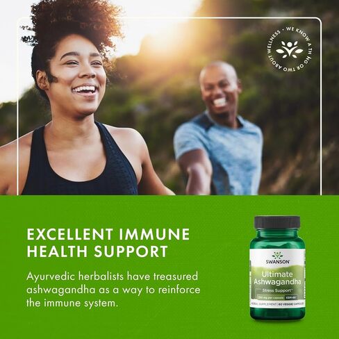 Swanson Ultimate Ashwagandha KSM-66 - Herbal Supplement Supporting Healthy Stress Levels & Relaxation - Natural Formula to Promote a Calm & Relaxed Mindset - (60 Veggie Capsules, 250mg Each) (2 Pack) in Saudi Arabia
