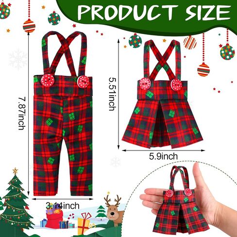 Hungdao 2 Pieces Christmas Doll Accessories Clothing for Boys and Girls, Christmas Tree and Socks Classic Style Pant and Skirt for Christmas Holiday Parties Decor(Novelty) in Saudi Arabia