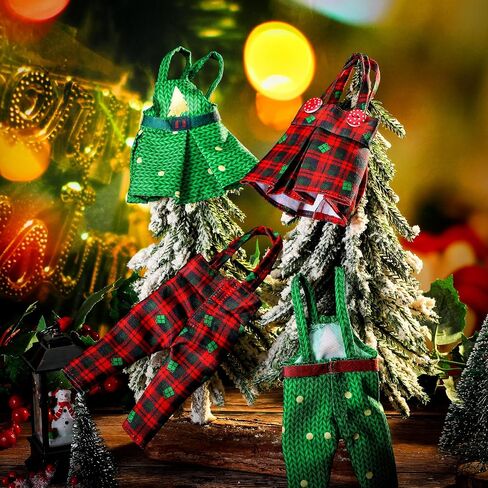 Hungdao 2 Pieces Christmas Doll Accessories Clothing for Boys and Girls, Christmas Tree and Socks Classic Style Pant and Skirt for Christmas Holiday Parties Decor(Novelty) in Saudi Arabia