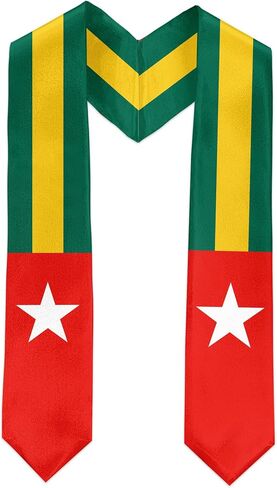 Cape Verde Flag International Graduate Satin Stole Scarf with National Flag Design, 72" Graduation Sash in Saudi Arabia