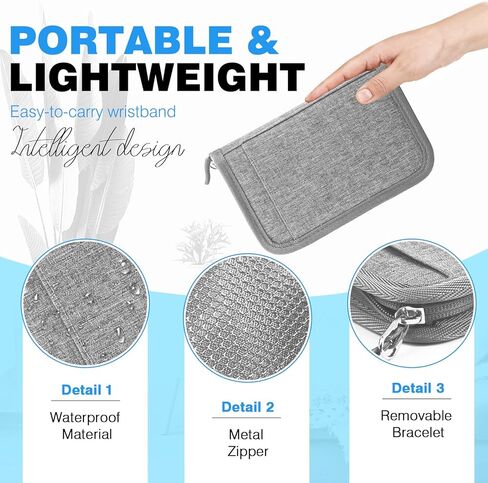 عائلة جواز سفر عائلة RFID منظم وثيقة السفر للنساء مقاوم للماء محفظة محفظة القضية المحمولة للبطاقات ، تمريرة الصعود ، الهوية ، المال ، التذاكر مع ZIPPER in Kuwait