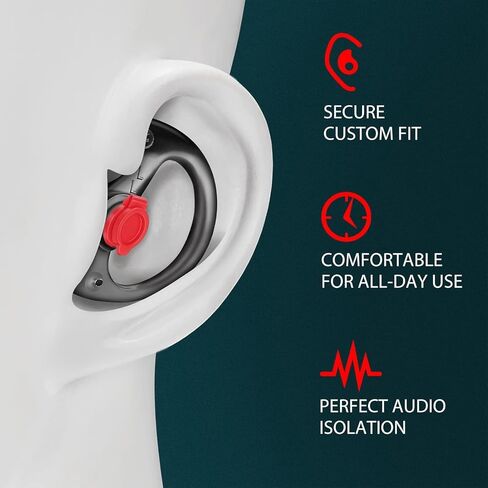 Zeadio Triple Flanged Earpiece, Comfortable Silicone Earmould Earbud Earplug - Black, Medium, Pair of 4 in Saudi Arabia