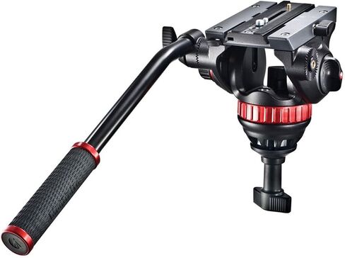 Manfrotto 055 Video Tripod w/502 Video Fluid Head, Carbon Fibre, Professional Heavy Duty Tripod-System, with Levelling Column, Lever Lock, Camera Tripod Stand, for DSLR/Mirrorless Cameras, Camcorders in Saudi Arabia