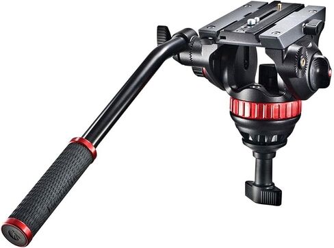 Manfrotto 055 Video Tripod w/502 Video Fluid Head, Carbon Fibre, Professional Heavy Duty Tripod-System, with Levelling Column, Lever Lock, Camera Tripod Stand, for DSLR/Mirrorless Cameras, Camcorders in Saudi Arabia