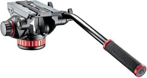 Manfrotto 055 Video Tripod w/502 Video Fluid Head, Carbon Fibre, Professional Heavy Duty Tripod-System, with Levelling Column, Lever Lock, Camera Tripod Stand, for DSLR/Mirrorless Cameras, Camcorders in Saudi Arabia