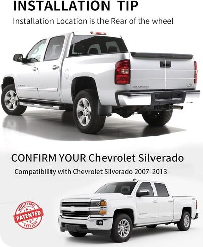 Premium Mud Flaps for Silverado Trucks,4PC Direct Fit Splash Guards for 2007-2013 Chevy Silverado 1500/2500HD/3500HD | All-Weather Mud Guards Front & Rear in Saudi Arabia
