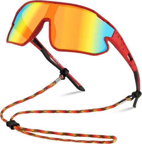 YUNBLL&KO Kids Sunglasses Youth Baseball Sun Glasses TR90 Lightweight Frame UV400 Sports Cycling Sunglasses for Girls Boys in Kuwait