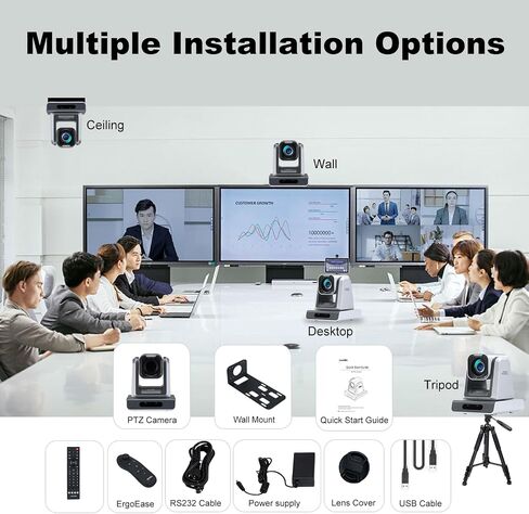 4K PTZ Camera Poe ، 18x Zoom بصري ، مخرجات HDMI & SDI في وقت واحد ، RTSP/RTMP (S)/SRT ، البث المباشر IP مستقل إلى YouTube ، Twitch للاجتماع ، الكنيسة ، الحدث ، التدريس in Kuwait