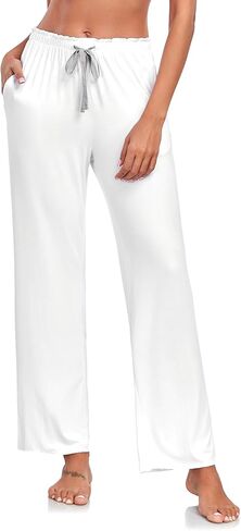 COLORFULLEAF Womens Pajama Pants Breathable Soft Cooling Bamboo Rayon Pants for women Wide Leg Yoga Sweatpants in Saudi Arabia