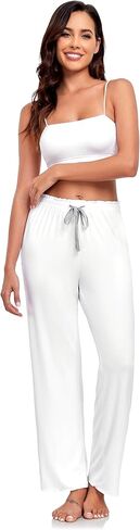 COLORFULLEAF Womens Pajama Pants Breathable Soft Cooling Bamboo Rayon Pants for women Wide Leg Yoga Sweatpants in Saudi Arabia