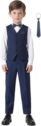 Boys Suit Slim Fit Suit for Kids Formal Outfits Vest Suit 6 Pcs Wedding Ring Bearer Suits Set in Saudi Arabia