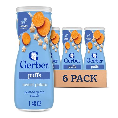 وجبات خفيفة من Gerber Toddler ، ووجبة خفيفة من ذرة Puffcorn الكلاسيكية ، وخالية من النواة ، على شكل قلب ، الزنك والحديد ، تساعد على دعم الجهاز المناعي ، والأطعمة الصغيرة ، 7 عبوات in Kuwait