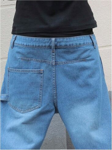 Men's Baggy Jean Raw Hem Bermuda Jean Short Vintage Loose Denim Shorts with Pockets in Saudi Arabia