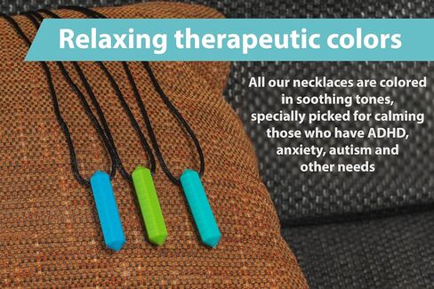 Tilcare Chew Chew Pencil Sensory Necklace 8 Pieces - Best for Kids or Adults That Like Biting or Have Autism - Perfectly Textured Silicone Chew Toys - Chewing Pendant for Boys & Girls - Chew Necklaces in Kuwait