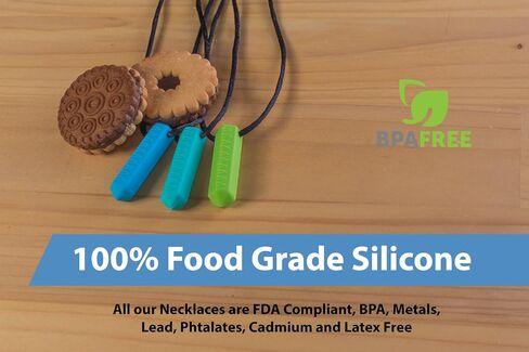 Tilcare Chew Chew Pencil Sensory Necklace 8 Pieces - Best for Kids or Adults That Like Biting or Have Autism - Perfectly Textured Silicone Chew Toys - Chewing Pendant for Boys & Girls - Chew Necklaces in Kuwait
