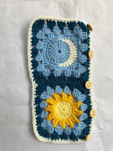 Crochet Car Seat Belt Cover Pads,Cute Car Mirror Rainbow,Car Interior Accessories Decorations for Women (Sunflower) in Saudi Arabia