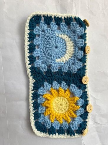 Crochet Car Seat Belt Cover Pads,Cute Car Mirror Rainbow,Car Interior Accessories Decorations for Women (Sunflower) in Saudi Arabia