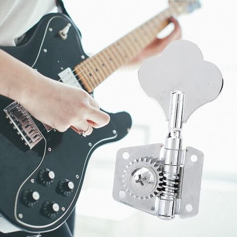 Steel Vintage Bass Tuner Knob, Fine Tuning Tool for Electric Bass Accessories, Instrument Parts and Accessories, Replacement Choice, Bronze Gears, Optimize Your with (for Right Row) in Saudi Arabia
