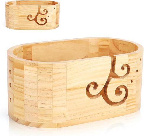 Coopay Extra Large Yarn Bowls for Crocheting, Premium Wood Crochet Bowls for Yarn, 3-Holes Curl Design Knitting Bowl, Wooden Yarn Bowl Crochet Yarn Bowl Holder, Ideal Crochet & Knitting Supplies in Saudi Arabia