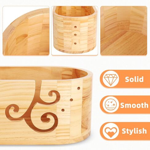 Coopay Extra Large Yarn Bowls for Crocheting, Premium Wood Crochet Bowls for Yarn, 3-Holes Curl Design Knitting Bowl, Wooden Yarn Bowl Crochet Yarn Bowl Holder, Ideal Crochet & Knitting Supplies in Saudi Arabia