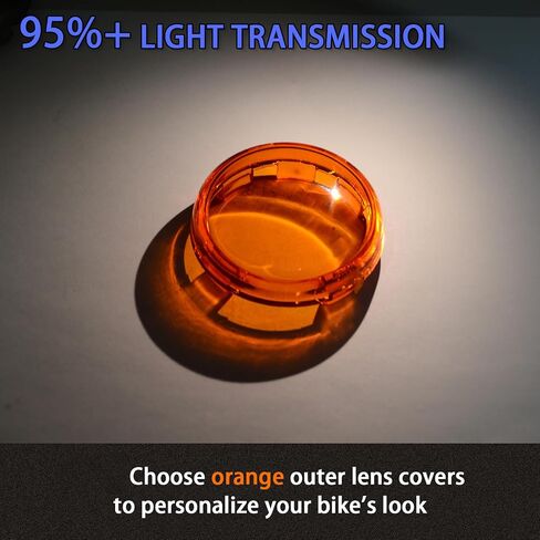Turn Signal Lens Kit,Front/Rear Bullet Turn Signal Light Replacement Lenses Covers for Harley Sportster 883 1200/Touring Road King Electra Glide Street Glide/Softail/Dyna/V-Rod,Clear,2 PCS in Saudi Arabia