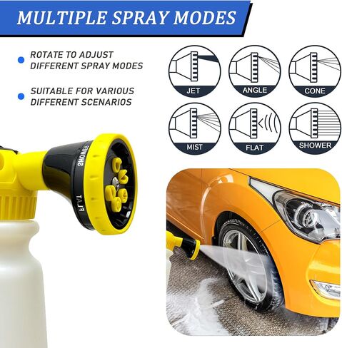 Car Wash Foam Gun Sprayer with Washing Sponge & Absorbent Towel, Functional Nozzle Foam Cannon Car Washing Kit, for Car Washing, Garden Cleaning in Saudi Arabia