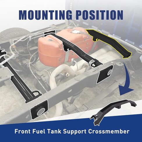Mountainpeak Front and Rear Fuel Tank Support Crossmember and Upper Shock Mount Crossmember and Spare Tire Support Plate Fit for 2007-2014 Chevy Silverado 1500 GMC Sierra 1500 Regular Cab in Saudi Arabia