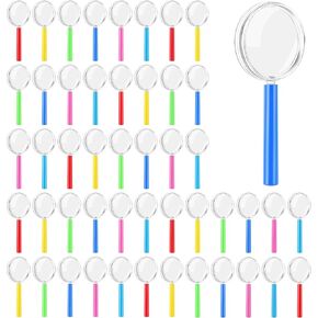 Aodaer 12 حزمة من النظارات المكبرة البلاستيكية 3X نظارات مكبرة محمولة 6 ألوان مكبرة للقراءة لمراقبة العلوم في المنزل والمدرسة in Kuwait