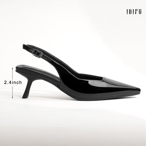 IDIFU IN2 Kitten Heels Closed Toe Slingback Pointed Toe Women's Pumps Dressy Dress Shoes for Women Low Comfortable Short Heels Wedding Prom Bridal Party Work Business Office Formal Pumps Shoes in Saudi Arabia