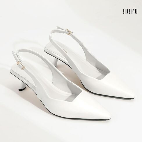 idifu in2 Slingback Low Histten Slingback مغلق في أعقاب إصبع القدم مضخات زفاف حفل زفاف حفلة موسيقية الحفلات الحذاء in Kuwait