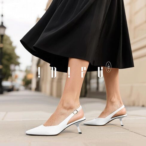 idifu in2 Slingback Low Histten Slingback مغلق في أعقاب إصبع القدم مضخات زفاف حفل زفاف حفلة موسيقية الحفلات الحذاء in Kuwait