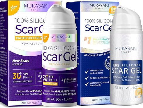 Silicone Scar Sheets for Surgical Scars: Silicone Gel Sheets for Keloids, Burns, Abrasion and C-Section - Safe for Adults and Children - Breathable, Skin-Friendly and Waterproof Silicone Tape 4PCS in Kuwait