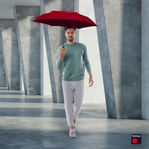 Knirps AS.050 Slim Manual Folding Rain Umbrella in Violet– 38" Lightweight Fiberglass 6-Rib Pocket Canopy, Ultra-Compact 6.7oz Travel Size Design, Durable Steel Frame, Travel Case Included in Saudi Arabia