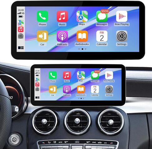 Wireless CarPlay/Android Auto 10.25/12.3 Inch Touchscreen for Mercedes Benz C/GLC W205 X253 (2015-2018) with NTG5.0/5.1/5.2, Car Radio Receiver, Multimedia, Bluetooth, Car Stereo (10.25inch) in Saudi Arabia