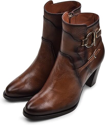 Franco Cuadra Women's Bootie في Geard Deer Leather Brown 3G5VNTV ، الحجم: 9.5 in Kuwait