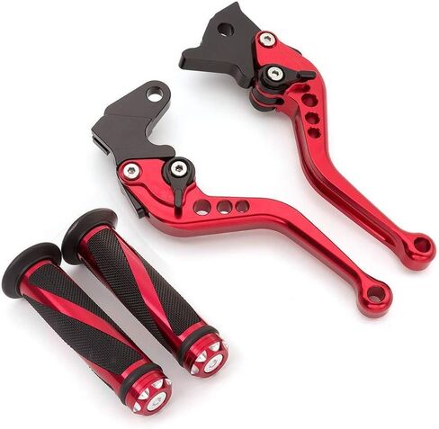 Krace Motorcycle Clutch Brake Levers Fit For Yamaha YFZ 350 Banshee 2002 2003 2004 2005 2006 2007 2008 YBR250 FAZER 2007 2008 2009 2010 2011 2012 w. 7/8" 22mm Rubber Handlebar Hand Grips in Saudi Arabia